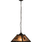 Meyda Lighting Balsam Pine 22" 2-Light Flat Black Pendant Light With Silver Mica Shade Glass