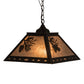 Meyda Lighting Balsam Pine 22" 2-Light Flat Black Pendant Light With Silver Mica Shade Glass