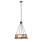 Meyda Lighting Balsam Pine 22" 4-Light Antique Copper Inverted Pendant Light With Silver Mica Shade Glass