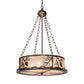 Meyda Lighting Balsam Pine 22" 4-Light Antique Copper Inverted Pendant Light With Silver Mica Shade Glass