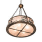 Meyda Lighting Balsam Pine 22" 4-Light Antique Copper Inverted Pendant Light With Silver Mica Shade Glass