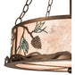 Meyda Lighting Balsam Pine 22" 4-Light Antique Copper Inverted Pendant Light With Silver Mica Shade Glass