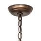 Meyda Lighting Balsam Pine 22" 4-Light Antique Copper Inverted Pendant Light With Silver Mica Shade Glass