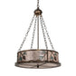 Meyda Lighting Balsam Pine 22" 4-Light Antique Copper Inverted Pendant Light With Silver Mica Shade Glass