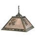 Meyda Lighting Balsam Pine 23" 2-Light Antique Copper Pendant Light With Silver Mica Shade Glass