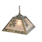Meyda Lighting Balsam Pine 23" 2-Light Antique Copper Pendant Light With Silver Mica Shade Glass