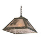 Meyda Lighting Balsam Pine 23" 2-Light Antique Copper Pendant Light With Silver Mica Shade Glass