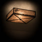 Meyda Lighting Balsam Pine 26" 2-Light Oil Rubbed Bronze Flush Mount Light With Silver Mica Shade Glass