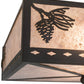 Meyda Lighting Balsam Pine 26" 2-Light Oil Rubbed Bronze Flush Mount Light With Silver Mica Shade Glass