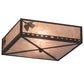 Meyda Lighting Balsam Pine 26" 2-Light Oil Rubbed Bronze Flush Mount Light With Silver Mica Shade Glass