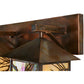Meyda Lighting Balsam Pine 29" 3-Light Vintage Copper Vanity Light With Beige Iridescent Shade Glass