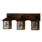 Meyda Lighting Balsam Pine 29" 3-Light Vintage Copper Vanity Light With Beige Iridescent Shade Glass