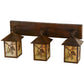 Meyda Lighting Balsam Pine 29" 3-Light Vintage Copper Vanity Light With Beige Iridescent Shade Glass