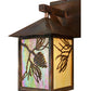 Meyda Lighting Balsam Pine 29" 3-Light Vintage Copper Vanity Light With Beige Iridescent Shade Glass