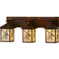 Meyda Lighting Balsam Pine 29" 3-Light Vintage Copper Vanity Light With Beige Iridescent Shade Glass