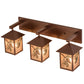 Meyda Lighting Balsam Pine 30" 3-Light Rust & Green Trees Vanity Light With Silver Mica Shade Glass