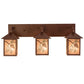 Meyda Lighting Balsam Pine 30" 3-Light Rust & Green Trees Vanity Light With Silver Mica Shade Glass