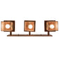 Meyda Lighting Balsam Pine 30" 3-Light Rust & Green Trees Vanity Light With Silver Mica Shade Glass