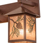 Meyda Lighting Balsam Pine 30" 3-Light Rust & Green Trees Vanity Light With Silver Mica Shade Glass