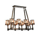 Meyda Lighting Balsam Pine 38" 8-Light Antique Copper Chandelier With Silver Mica Shade Glass