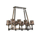 Meyda Lighting Balsam Pine 38" 8-Light Antique Copper Chandelier With Silver Mica Shade Glass