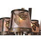 Meyda Lighting Balsam Pine 38" 8-Light Antique Copper Chandelier With Silver Mica Shade Glass