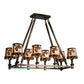 Meyda Lighting Balsam Pine 38" 8-Light Antique Copper Chandelier With Silver Mica Shade Glass