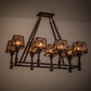 Meyda Lighting Balsam Pine 38" 8-Light Cafe Noir Chandelier With Silver Mica Shade Glass