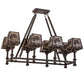 Meyda Lighting Balsam Pine 38" 8-Light Cafe Noir Chandelier With Silver Mica Shade Glass
