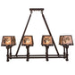 Meyda Lighting Balsam Pine 38" 8-Light Cafe Noir Chandelier With Silver Mica Shade Glass