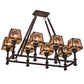 Meyda Lighting Balsam Pine 38" 8-Light Cafe Noir Chandelier With Silver Mica Shade Glass