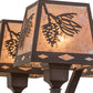 Meyda Lighting Balsam Pine 38" 8-Light Cafe Noir Chandelier With Silver Mica Shade Glass