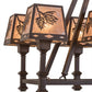 Meyda Lighting Balsam Pine 38" 8-Light Cafe Noir Chandelier With Silver Mica Shade Glass
