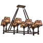 Meyda Lighting Balsam Pine 38" 8-Light Cafe Noir Chandelier With Silver Mica Shade Glass
