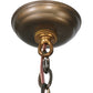 Meyda Lighting Balsam Pine 39" 4-Light Antique Copper Inverted Pendant Light With Green Brown And Beige Iridescent Shade Glass