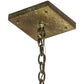 Meyda Lighting Balsam Pine 40" 6-Light Weathered Brass Inverted Pendant Light With Green & Beige Art Shade Glass