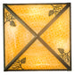 Meyda Lighting Balsam Pine 40" 6-Light Weathered Brass Inverted Pendant Light With Green & Beige Art Shade Glass
