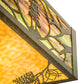 Meyda Lighting Balsam Pine 40" 6-Light Weathered Brass Inverted Pendant Light With Green & Beige Art Shade Glass
