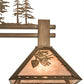 Meyda Lighting Balsam Pine 46" 3-Light Antique Copper Tall Pines Island Pendant Light With Silver Mica Shade Glass