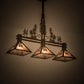 Meyda Lighting Balsam Pine 46" 3-Light Antique Copper Tall Pines Island Pendant Light With Silver Mica Shade Glass