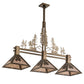 Meyda Lighting Balsam Pine 46" 3-Light Antique Copper Tall Pines Island Pendant Light With Silver Mica Shade Glass