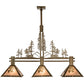 Meyda Lighting Balsam Pine 46" 3-Light Antique Copper Tall Pines Island Pendant Light With Silver Mica Shade Glass