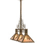 Meyda Lighting Balsam Pine 46" 3-Light Antique Copper Tall Pines Island Pendant Light With Silver Mica Shade Glass