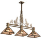 Meyda Lighting Balsam Pine 46" 3-Light Antique Copper Tall Pines Island Pendant Light With Silver Mica Shade Glass