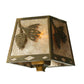 Meyda Lighting Balsam Pine 50837 38" 8-Light Antique Copper Chandelier With Silver Mica Shade Glass