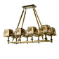 Meyda Lighting Balsam Pine 50837 38" 8-Light Antique Copper Chandelier With Silver Mica Shade Glass