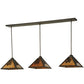 Meyda Lighting Balsam Pine 54" 3-Light Timeless Bronze Pendant Light With Amber Mica Shade Glass