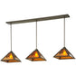 Meyda Lighting Balsam Pine 54" 3-Light Timeless Bronze Pendant Light With Amber Mica Shade Glass