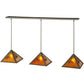 Meyda Lighting Balsam Pine 54" 3-Light Timeless Bronze Pendant Light With Amber Mica Shade Glass