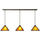 Meyda Lighting Balsam Pine 54" 3-Light Timeless Bronze Pendant Light With Amber Mica Shade Glass